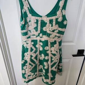 Maeve Green and Cream Floral Dress